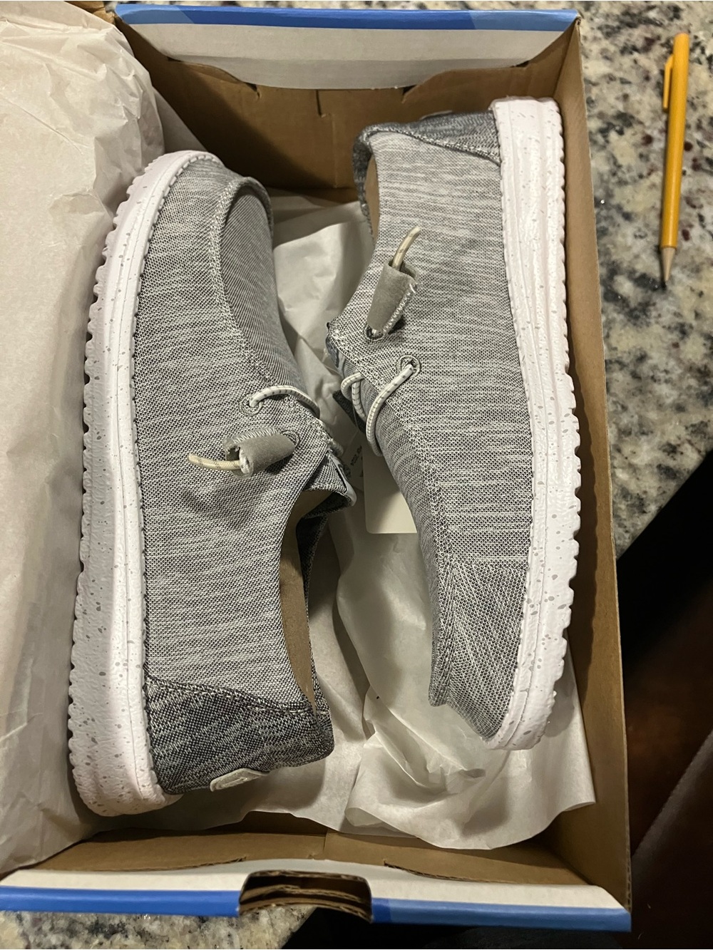 Hey Dude women’s Lightweight Grey Canvas Slip-On Sneakers - Picture 1 of 5